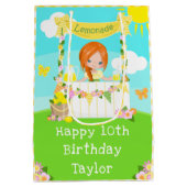 limonade rood haar meisje gelukkig verjaardag medium cadeauzakje (Achterkant)