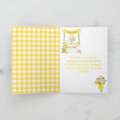 limonade stand verjaardag blond haar meisje bedankkaart (Binnen)