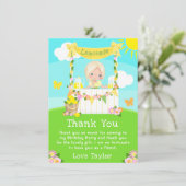 limonade stand verjaardag blond haar meisje bedankkaart (Staand voorkant)