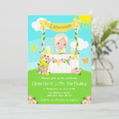 limonade stand verjaardag blond haar meisje kaart (Staand voorkant)