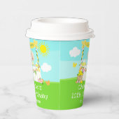 limonade stand verjaardag blond haar meisje papieren bekers (Rechts)