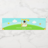 limonade stand verjaardag donkere huid jongen waterfles etiket (Enkel label)