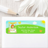 limonade stand verjaardag rood haar meisje etiket (Insitu)