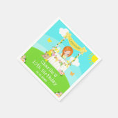 limonade stand verjaardag rood haar meisje servet (Hoek)