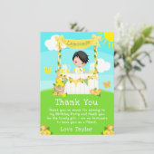 limonade stand verjaardag zwart haar jongen bedankkaart (Staand voorkant)