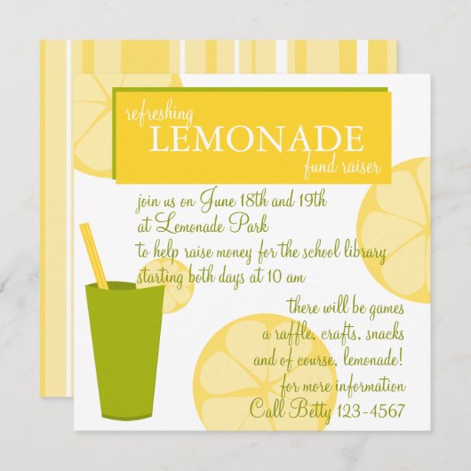 limonade standaard kaart (Voorkant / Achterkant)