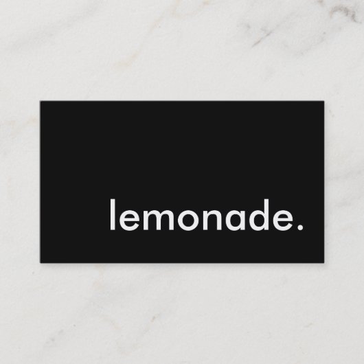 limonade. visitekaartje (Voorkant)