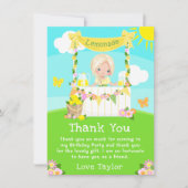 Limonadekraam Verjaardag Blond Haar Meisje Bedankkaart (Voorkant)