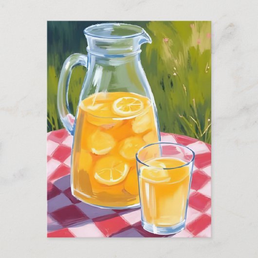 limonadepicknick | Citroenen fruit geschilderd Briefkaart (Voorkant)