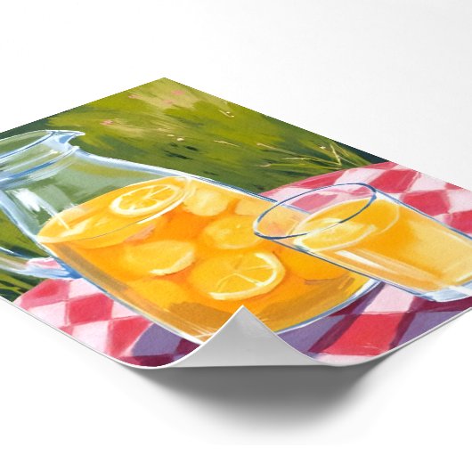 limonadepicknick | Citroenen fruit geschilderd Poster (Hoek)