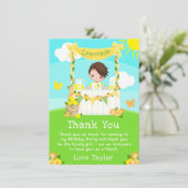 Limonadestand Verjaardag Bruin Haar Jongen Bedankkaart (Staand voorkant)