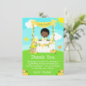 Limonadestand Verjaardag Donkere Huid Jongen Bedankkaart (Staand voorkant)