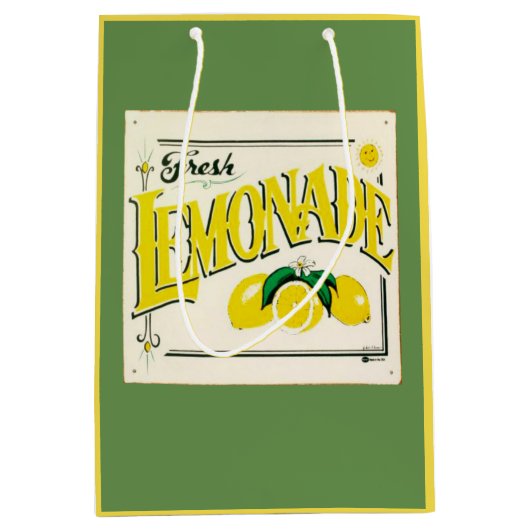 limonadeteken citroen zomerfruit groen medium cadeauzakje (Voorkant)