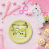  limonadeteken citroenfruit geel groen papieren bordje (Feest)