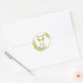 limoncello aquarel citroen cocktails bruiloft  ronde sticker (Envelop)