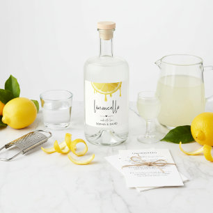 Limoncello Aquarel Citroen Thuisgemaakt Likeurfles Etiket