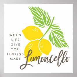Limoncello art print, wanneer het leven je citroen poster