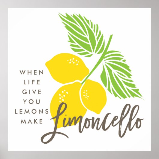 Limoncello art print, wanneer het leven je citroen poster (Voorkant)
