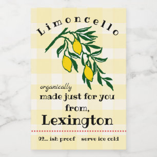 Limoncello Biologische citroenen Flesetiket Voedselcontainer Etiket