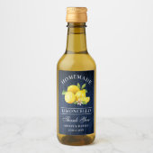 Limoncello Blauw Hout Bedankt Mini Flesetiketten Wijn Etiket (Voorkant)