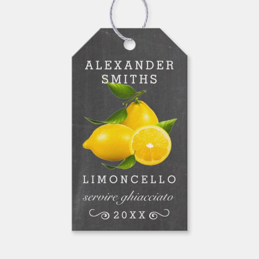 Limoncello Bottle Hang Label Chalkboard Look | Cadeaulabel (Voorkant)