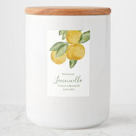 Limoncello Bottle Label, Lovely Lemon Watercolor Voedselcontainer Etiket