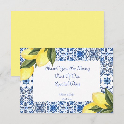 LIMONCELLO BRUIDJESBADKARTJE BEDANKKAART (Voorkant / Achterkant)