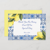 LIMONCELLO BRUIDJESPARTY THAN KKAART BEDANKKAART (Voorkant / Achterkant)