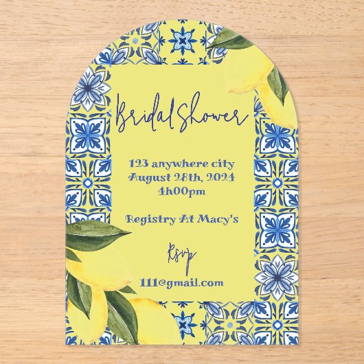 LIMONCELLO BRUIDSDOUCHE UITNODIGING (Voorkant)