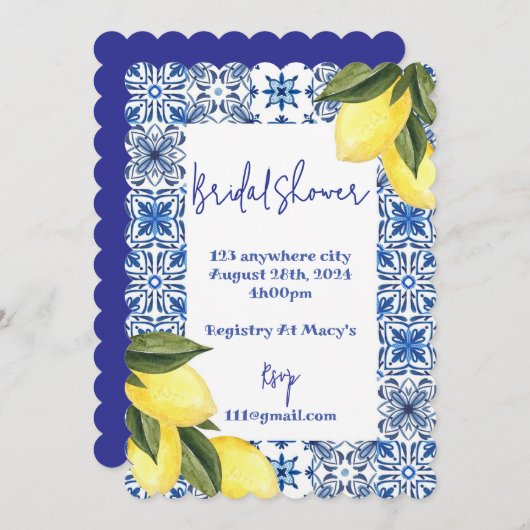 LIMONCELLO BRUIDSDOUCHE UITNODIGING (Voorkant / Achterkant)