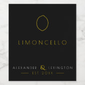 Limoncello Bruiloft Gast Favor Fles Label | Wijn Etiket (Enkel label)
