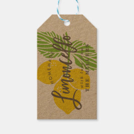 Limoncello-cadeaubijslage, zelfgemaakt cadeaulabel