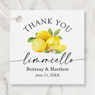 Limoncello Calligraphy Waterverf Lemons Dank u Bedankjes Labels