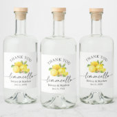 Limoncello Calligraphy Waterverf Lemons Dank u Likeurfles Etiket (Flessen)