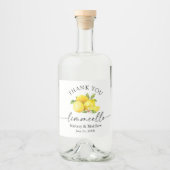 Limoncello Calligraphy Waterverf Lemons Dank u Likeurfles Etiket (Voorkant)