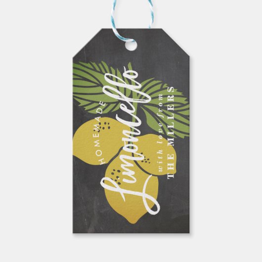 Limoncello Chalkboard Gift Tag, homemade Cadeaulabel (Voorkant)