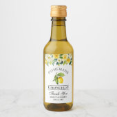 Limoncello Citroen Bloemen Mini Fles Etiketten (Voorkant)