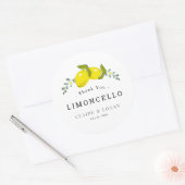 Limoncello citroen bloemenbruiloft dank u ronde sticker (Envelop)