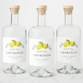 Limoncello Citroen Citrus Bloemen Bruiloft Likeurfles Etiket (Flessen)