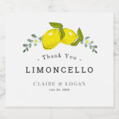 Limoncello Citroen Citrus Bloemen Bruiloft Likeurfles Etiket (Enkel label)