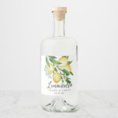 Limoncello Citroen Citrus Bloemen Bruiloft Likeurfles Etiket (Voorkant)