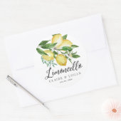 Limoncello Citroen Citrus Bloemen Bruiloft Ronde Sticker (Envelop)