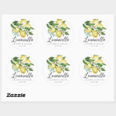Limoncello Citroen Citrus Bloemen Bruiloft Ronde Sticker (Vel)