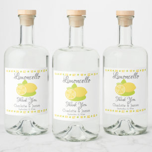 Limoncello citroen fruit gepersonaliseerd dank u likeurfles etiket