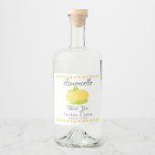 Limoncello citroen fruit gepersonaliseerd dank u likeurfles etiket (Voorkant)