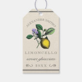 Limoncello  Citroen Illustratie | Fles Cadeaulabel (Voorkant)