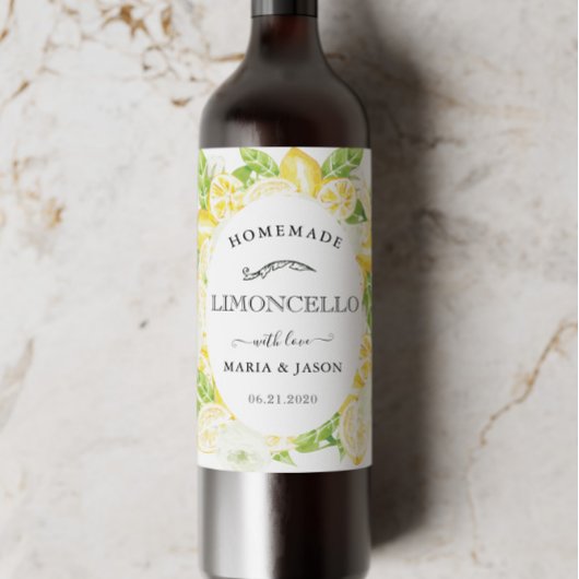 Limoncello Citroenboom Favoriet Mini Fles Label Wijn Etiket