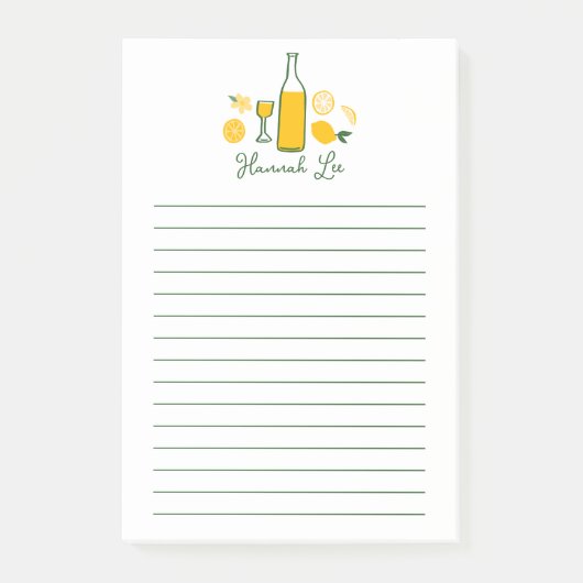 Limoncello Citroenen Aangepaste Naam Schattig Post-it® Notes (Voorkant)