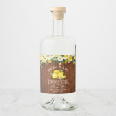 Limoncello citroenen Bloemen Hout Likeurfles Etiket (Voorkant)