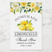 Limoncello Citroenen Bloemen Mini Fles Etiketten (Enkel label)